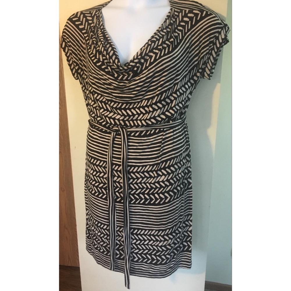 The Loft Petite Cowl Neck, Tie Waist Dress